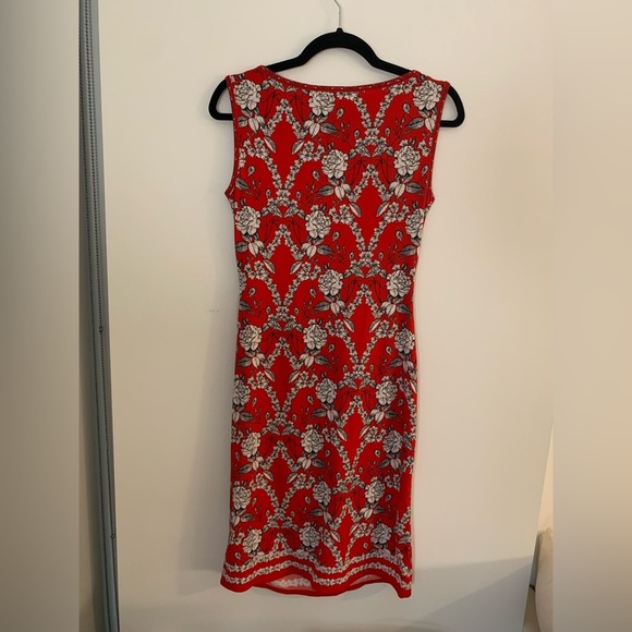 Max Studio Floral Scoop Neck Sleeveless Dress Red Size Small - Picture 7 of 10